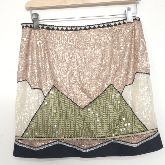 Promod sequins Bohemian mini Party skirt - Picture 5 of 15